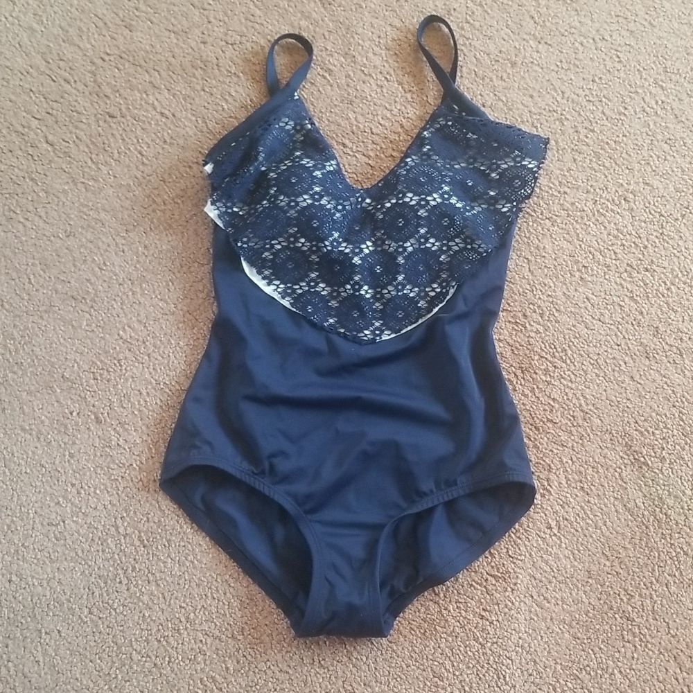 GABAR Navy One Piece Swimsuit SZ 10